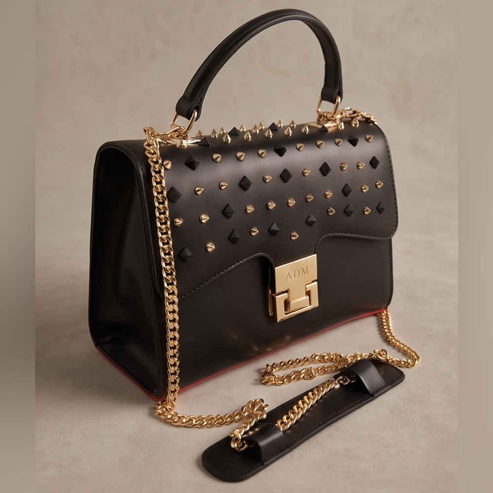 ALESSANDRO DI MARIA 🇮🇹 WOMEN'S BLACK SOFT LEATHER FASHION HANDBAG
